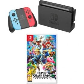Resim Nintendo Switch Konsol Neon Red Blue + Super Smash Bros Ultımate Switch Oyun 