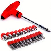 Resim 1 Set of 20 Ev Aletleri Tamir Aracı Seti, Çok Amaçlı T-Şekilli Anahtar, Vida Uçları, Ev Tamir Aracı Seti 