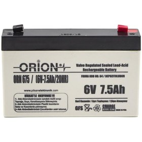 Resim Orion 6v 7.5ah Bakımsız Kuru Akü - 