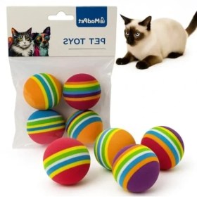 Resim Mark Renkli Sünger Kedi Oyun Topu - 4'lü Set 