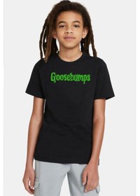 Resim Tshirthane Goosebumps Lettern Siyah Çocuk Tshirt SIYAH 