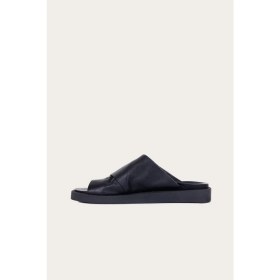 Resim Bueno Shoes Siyah Deri Kadın Düz Terlik 