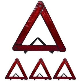 Resim Araç İkaz Uyarı Üçgen Reflektör Seti Katlanabilir 4 Adet 
