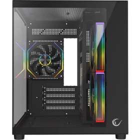 Resim Rampage Lumıd 750W 80 Plus Bronze M-Atx Temperli Camlı 3*12CM Argb Fan Siyah Oyuncu Kasası 