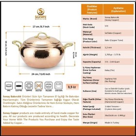 Resim El Dövmesi Bakır Güveç Tencere 24 Cm 
