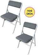 Resim Hey Modüler Mobilya 2'li Katlanır Kazayağı Beyaz Piknik Kamp Sandalyesi 