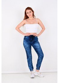Resim Black Steel Jogger,Bel Ve Paça Lastikli Bayan Pantolon-Byn-1000 (543997457) Açık Mavi 
