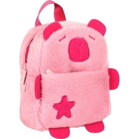 Resim Capybara 5249 Pembe Günlük Peluş Sırt Çantası - Kız Çocuk Çok Renkli 