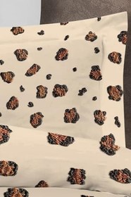 Resim MONOHOME%100 Pamuk Leopar Desenli Çift Kişilik Nevresim Takımı, MONOHOME82595 