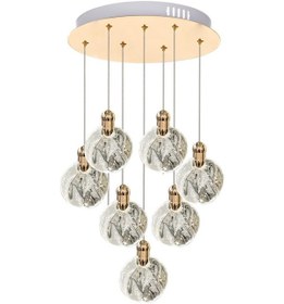 Resim Eray Aydınlatma 8002-6+1 7li Sarkıt Gold Led Avize Gold 