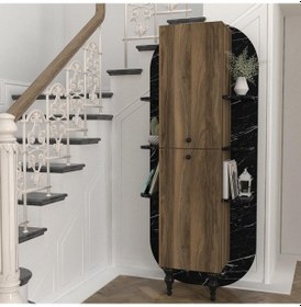 Resim Dekorister Nersa Kitaplık Ceviz-Mermer 