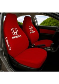 Resim Honda Uyumlu Kırmızı Renk Penye Kumaş Oto Koltuk Kılıfı Takımı Ön Ve Arka Servis Kılıfı Seti 