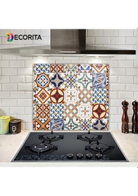 Resim Decorita Çini Desen | Cam Ocak Arkası Koruyucu | 52cm x 60cm 