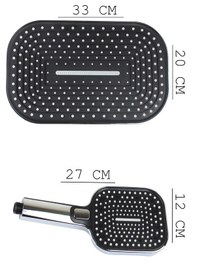 Resim 590-4 Robot Duş Takımı Geniş Sabunluklu El Tepe Duş Başlığı Çeşitleri Krom - Siyah 