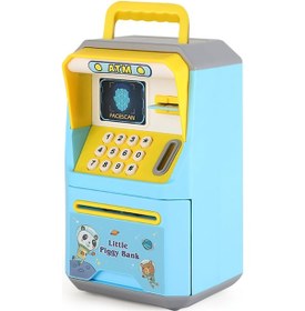 Resim Maiyame Mavi Atm Simülasyonlu Çocukluk Sandığı - Yüz Tanıma Ve Şifre Kilidi İle Otomatik Para Sarma Fonksiyonu, 3 Yaş Ve Üzeri Eğitici Oyuncağı 