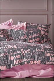 Resim DENİZLİ ÇEYİZ Tek Kişilik Çocuk Nevresim Takımı Love Pembe 