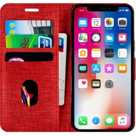 Resim Buway Apple Iphone 6/6s Kartvizitli Cüzdan Kılıf Kırmızı 