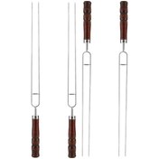 Resim Besthome1 Paslanmaz Çelik Barbekü Şişleri, 4 Adet Renkli Çatal, U-şekilli Barbekü Çatalı Çok Renkli 