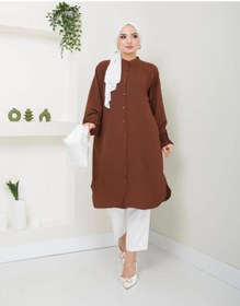 Resim YILMAZBARMAZ Kadın Ayrobin Nervürlü Maxi Boy Tunik 