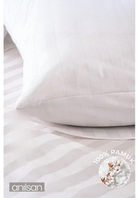 Resim 4'lü Çizgili Yastık Kılıfı %100 Pamuk 50x70 Cm, 83tel 