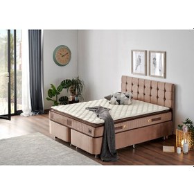 Resim Nironyatak W. Cotton 150X200 Cm Çift Kişilik Pedli Yatak Baza Başlık Takımı 