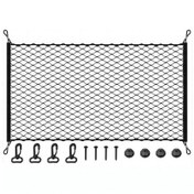 Resim Ranyeek Araba Bagajı İçin Esnek Depolama Ağı, 4 Güvenli Kanca İle Kurulum, 110x60 Cm, Çoğu Araba Uyumlu, Eşyaları Sabitler Ve Zararını Önler 
