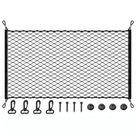 Resim Ranyeek Araba Bagajı İçin Esnek Depolama Ağı, 4 Güvenli Kanca İle Kurulum, 110x60 Cm, Çoğu Araba Uyumlu, Eşyaları Sabitler Ve Zararını Önler 