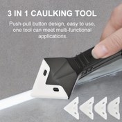Resim Silikon Dolgu Aracı Seti - 3-in-1 Dolgu Kazıyıcı ve Çıkarıcı Kiti, Bitirme, Temizleme ve Dolgu için Değiştirilebilir Pedler - Dayanıklı ABS Plastik Yapı - DIY Tutkunları ve Ev Sahipleri için İdeal - Banyo ve Mutfak Yenilemeler, Dolgu Tabancaları için Mükemmel 