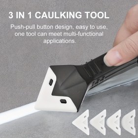 Resim Silikon Dolgu Aracı Seti - 3-in-1 Dolgu Kazıyıcı ve Çıkarıcı Kiti, Bitirme, Temizleme ve Dolgu için Değiştirilebilir Pedler - Dayanıklı ABS Plastik Yapı - DIY Tutkunları ve Ev Sahipleri için İdeal - Banyo ve Mutfak Yenilemeler, Dolgu Tabancaları için Mükemmel 