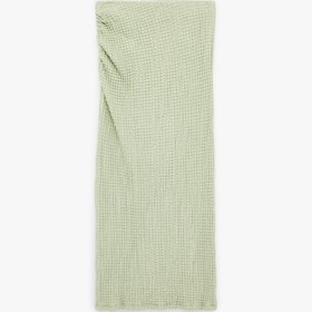 Resim Bürümcük Kumaş Drape Detaylı Dokulu Midi Kalem Etek 