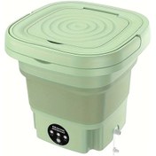 Resim Elmpaly 110V 8 L Sku Taşınabilir Katlanır Çamaşır Makinesi Yeşil 