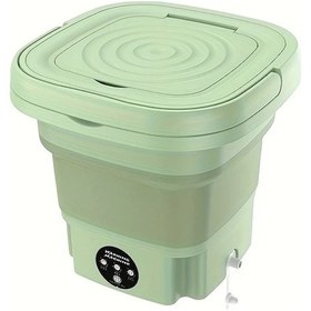 Resim Elmpaly 110V 8 L Sku Taşınabilir Katlanır Çamaşır Makinesi Yeşil 