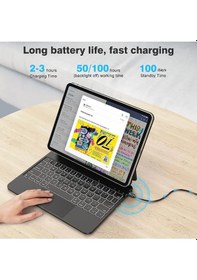 Resim Apple Uyumlu iPad 10. Nesil 10.9 İnç Magic Klavye Keyboard Touchpad Akıllı Işıklı Q Klavyeli Kılıf Manyetik 
