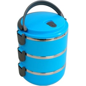 Resim KURCH 3 Katlı Vakumlu Yemek Termosu (tek Katlı Ve Iki Katlı Da Kullanılabilir) Diyet Sefer Tası - Mavi 
