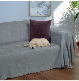 Resim Jakarlı Şönil Koltuk Örtüsü Çekyat Örtüsü Koltuk Şalı 175x300 Kaymaz Bulut Bulut 