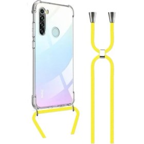 Resim Tria Xiaomi Redmi Note 8 Uyumlu Boyundan Askılı Darbe Emici Şeffaf Silikon Kılıfı 