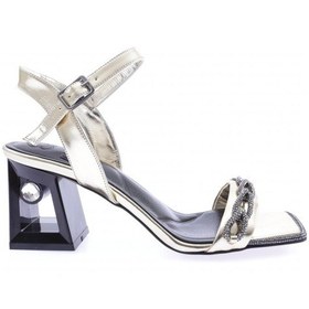 Resim Dgn 617-23y Kadin Silver Taş Bantli Topuklu Sandalet 617-1922-R13842 Altın 