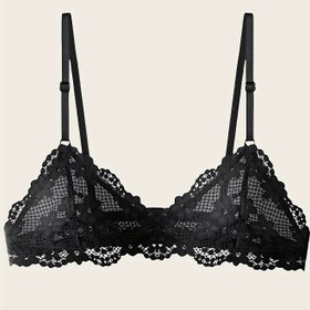 Resim Katı Dikişsiz Çiçek Desenli Dantel Kablosuz Cami Sütyen, Seksi Rahat Push Up Sütyen, Kadın İç Çamaşırı & Lingerie 