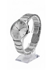Resim QUARTZ Yuvarlak Kadran Unisex Saat - Silver Metal 