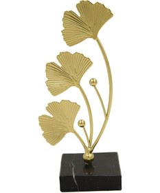 Resim Suntek Metal Yapraklar Heykel Oturma Odası Dekoru Için Ginkgo 