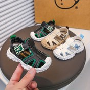 Resim Erkek ve Kız Çocukları için Renk Eşleştirme Tasarımlı 1 Çift Bebek Moda Günlük Düz Sandaletler, Yaz İçin Uygun 