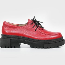 Resim TUNAELLİ KADIN KIRMIZI HAKİKİ DOĞAL DERİ 35-41 NUMARA BAĞCIKLI AYAKKABI 