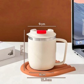 Resim Oein Worthbuy 304 Kalıplı Paslanmaz Çelik Su Kupası, Yeniden Kullanılabilir Çift Katmanlı Yalıtımlı Süt Kahve Kupası Kupa Taşınabilir Içme Kupası Kapasite: 401-500ML/RENK: C Stil (Yurt Dışından) 