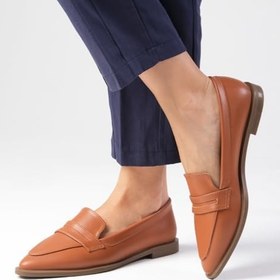Resim Mio Gusto River Taba Renk Kadın Loafer Günlük Düz Ayakkabı 