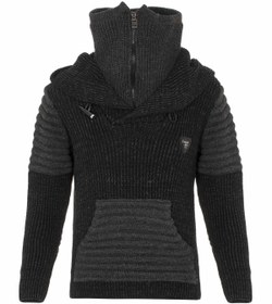 Resim Cipo&Baxx Bp113 Siyah Kapüşonlu Çocuk Kazak 