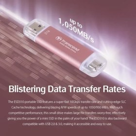 Resim Transcend ESD310 512 GB Çift Usb-C/a Harici SSD iPhone 17/16/15, Macbook, iPad ve Pc Için 1050 Mb/sn Ultra Hızlı Sürücü | Hızlı Dosya Aktarımı TS512GESD310P 