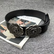 Resim Kadınların Dantelli Çiçekli Beli Düğümlü, Şekillendirme İçin Geniş Kemerli, Gömlek Elbiseleri İçin Şık Dış Giyim Aksesuarı. 