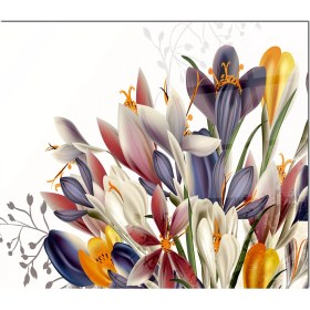 Resim Olinpa Cam Ocak Arkası Koruyucu | Geometrik Çiçek Desenli 