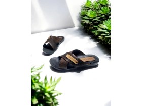 Resim Erkek Çapraz Bant Rahat Taban Ev ve Dışarı Terliği 