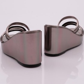 Resim Dgn 830 Kadin Dolgu Taban Silver Taşli Terlik 830-2303-R1385 Platin 